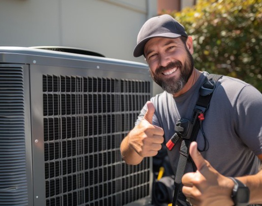 a man on the phone concerned about his AC unit