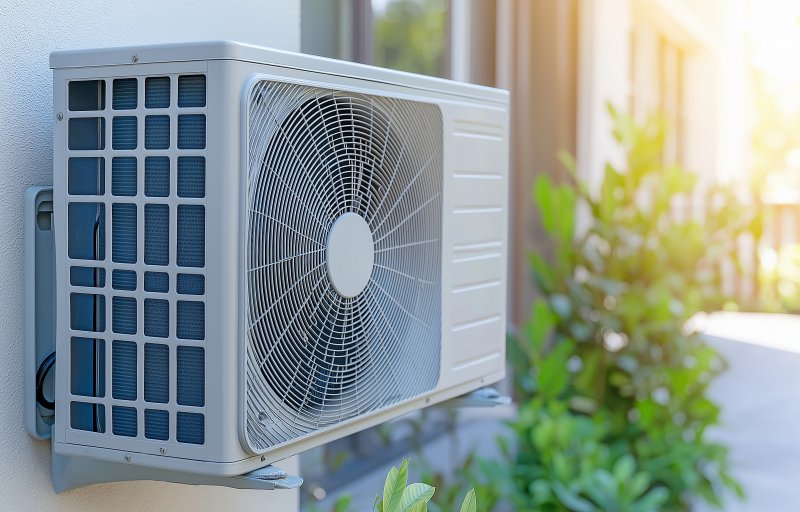 an AC unit outside of a house